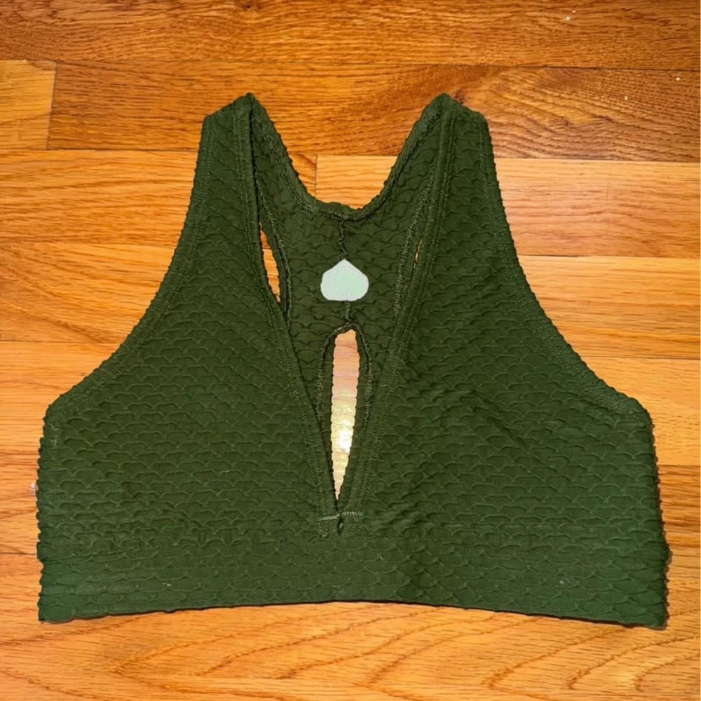 OS - Booty by Brabants Olive Green Textured Racerback Bralette